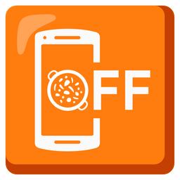 shallow pan of food and mobile phone off