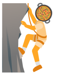 shallow pan of food and mountain