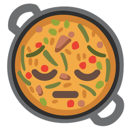 shallow pan of food and pensive face