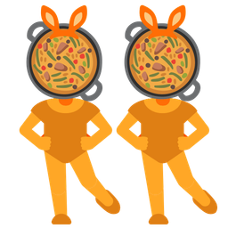 shallow pan of food and rabbit face