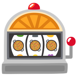 shallow pan of food and slot machine