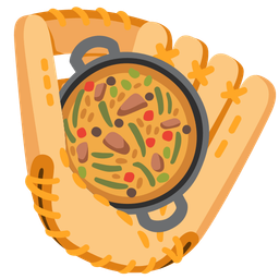 shallow pan of food and softball