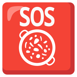 shallow pan of food and SOS button