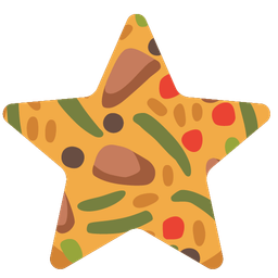 shallow pan of food and star