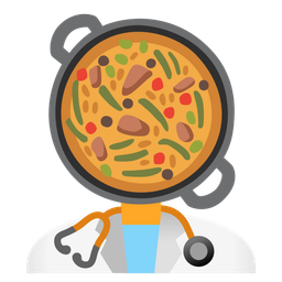 shallow pan of food and stethoscope