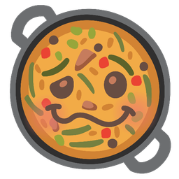 shallow pan of food and woozy face