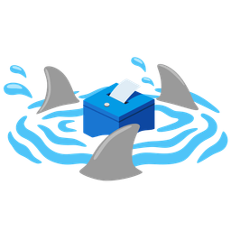 shark and ballot box with ballot