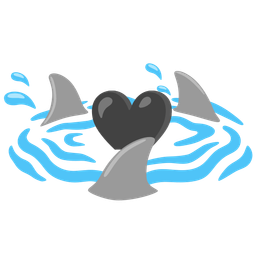 shark and black heart