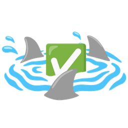 shark and check mark button