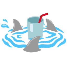 shark and cup with straw