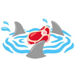 shark and cut of meat