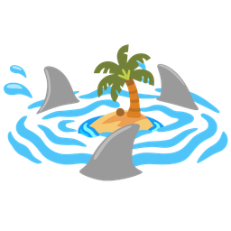 shark and desert island