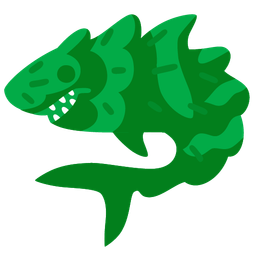 shark and evergreen tree