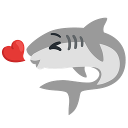 Shark and Face blowing a kiss