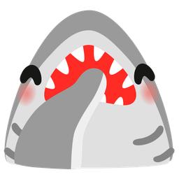shark and face with hand over mouth