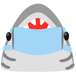 shark and face with medical mask