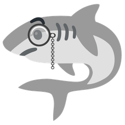 shark and face with monocle