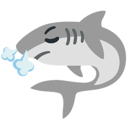 shark and face with steam from nose