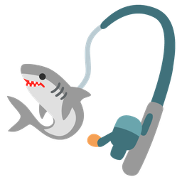 shark and fishing pole