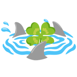 shark and four leaf clover