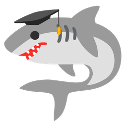 shark and graduation cap