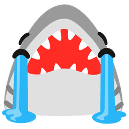 shark and loudly crying face