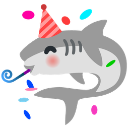 shark and partying face