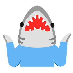 shark and person shrugging