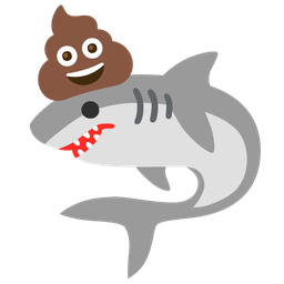 shark and pile of poo