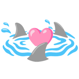 shark and pink heart