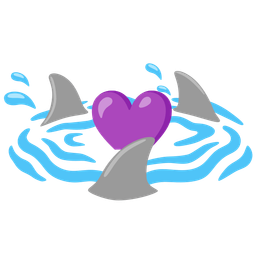 shark and purple heart