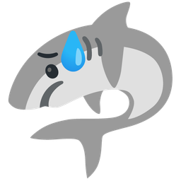 shark and sad but relieved face