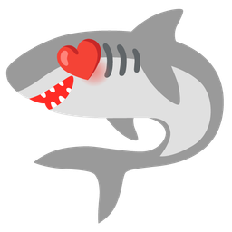 Shark and Smiling face with heart-eyes