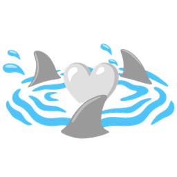 shark and white heart