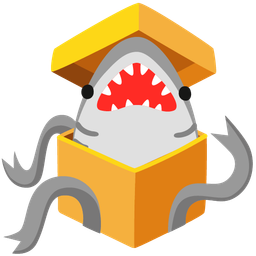 shark and wrapped gift