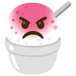 Shaved ice and Angry face