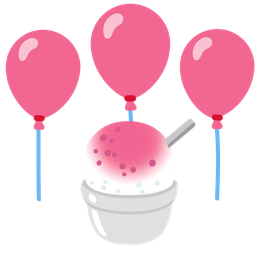 Shaved ice and Balloon