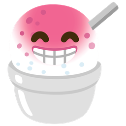 Shaved ice and Beaming face with smiling eyes