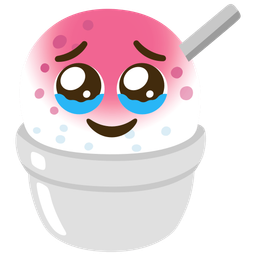Shaved ice and Face holding back tears