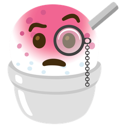 Shaved ice and Face with monocle