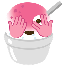 Shaved ice and Face with peeking eye