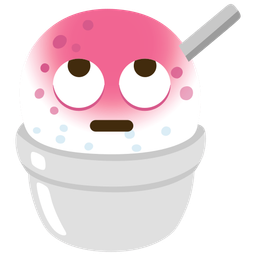 Shaved ice and Face with rolling eyes
