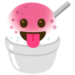 Shaved ice and Face with tongue