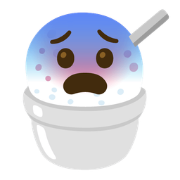 Shaved ice and Fearful face