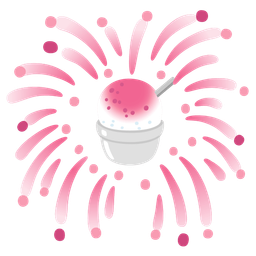 Shaved ice and Fireworks