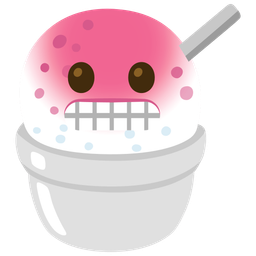 Shaved ice and Grimacing face