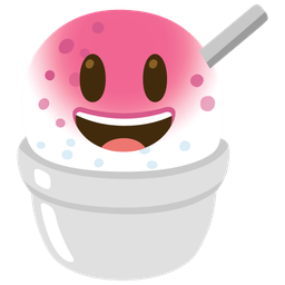 Shaved ice and Grinning face with big eyes
