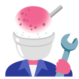 Shaved ice and Hammer and wrench