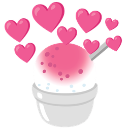 Shaved ice and Heart with arrow