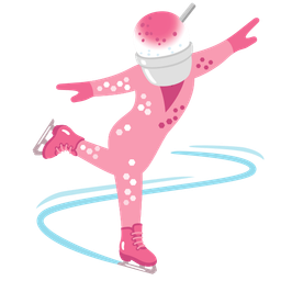 Shaved ice and Ice skate